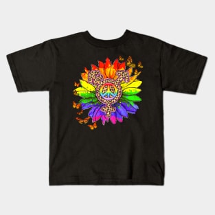 Leopard Pe Sign  LGBT Pride Month Kids T-Shirt